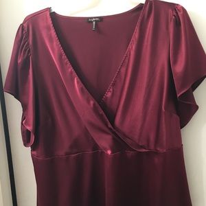 Cranberry silk blouse